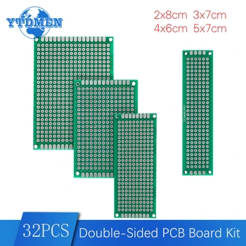 32PCS Prototüüpimine Breadboard PCB DIY Universaalse trükkplaadi 2x8cm 3x7cm 4x6cm 5x7cm Iga 8pcs PCB Pardal Protoboard, Arduino jaoks