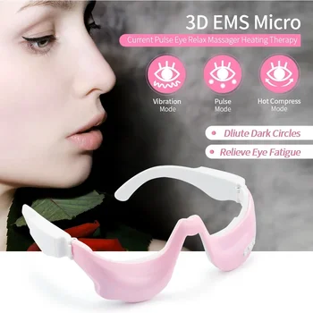 3D Vibratsiooni Silma Massager Silmade Väsimus Asendus Lõõgastuda EMS Mikro-Praegune Pluse Kütte-Ravi Kirtsutama Vähendamine Massaaži Tool