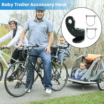 1 Komplekt Jalgratta Teisaldatav Haagisekonks Korrosioonikindel Universaalne Liides Süsinikterasest Baby Jalutuskäru Haagise Pukseerimine Veokonksu Osad