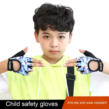 1 Paar Lapsed Poole Sõrmega Kindad Reguleeritav Kanda-Vastupidavad, Mitte-Tõsta Käsi Vigastuste Ennetamise Kalapüügi Jalgrattaga Väljas Spordikindad