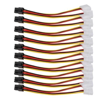 10TK Molex 4 Pin PCI-E PCI Express 6 Pin Power Converter-Adapter-Kaabli Ühenduspesa toitekaabel
