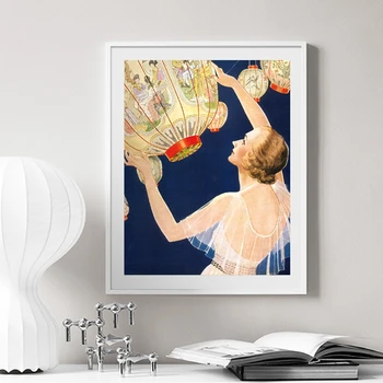 20 on Kunst Dekoratiivne Pilt Uimastamise Kunsti Flapper Tuled Paberile Laternate Maali Prindib Vintage Canvas Poster Kodus Seina Art Decor