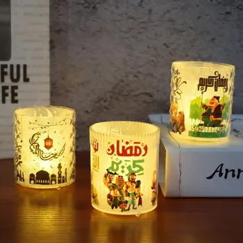 2023 Eid Mubarak Led Küünal Tuled Ramadan Ornament Lamp Kodu Kaunistamiseks Islami Moslemi Poole Öö Valguses Decor Kareem Kingitus