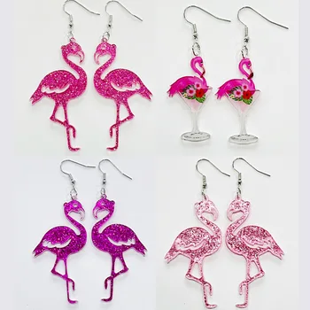 2024 Kevadel ja Suvel Flamingo Vahuveini Prom Pool Sünnipäevaks Kõrvarõngad Kokteil Roosa Tüdrukute Ehted
