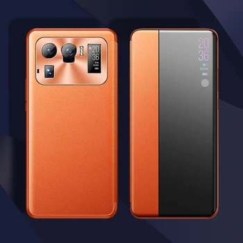 3 Värvid Intelligentne Uni Auto Ärgata Smart Nahk + Pehmest Silikoonist Klapp Telefoni Kaane Puhul Xiaomi Mi 11 Ultra Objektiivi Kaitseks