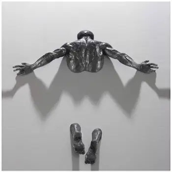 3D Läbi Seina Joonis Skulptuur Vaik Galvaanilise Imitatsioon Vask Abstraktse Iseloomu Ornament Kuju elutuba Home Decor
