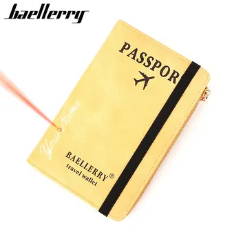 Baellerry RFID Naiste Passi Kott-Taskud Nimi Graveeritud Kaardi Omanik Mündi Tasku Unisex Reisida Passi Katte Lukuga Naiste Rahakott