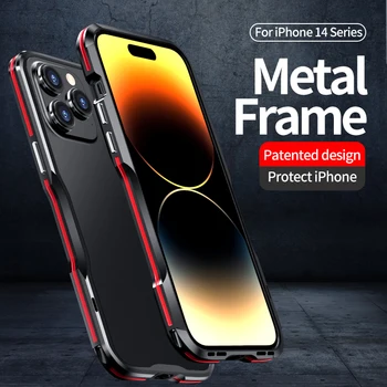 Bumper Case For iPhone 14 Pluss 13 12 Mini iPhone 11 Juhul 14 13 12 11 Pro Max Luksus Alumiinium Metallist Raam Telefoni Kate Tarvikud