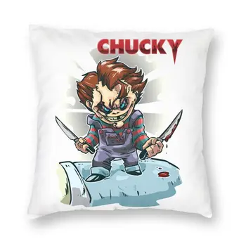 Cartoon Chucky Padi 45x45 Home Decor Prindi lapsemäng Viska Padi puhul elutoas Kaks Pool