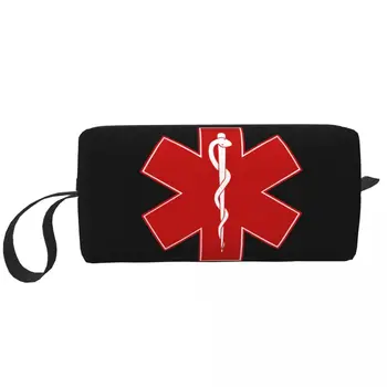 Custom Star Elu Punane Reisi Kosmeetika Kott Naiste Paramedic Meik Tualett Korraldaja Lady Ilu Säilitamise Kotid Dopp Kit Juhul Box