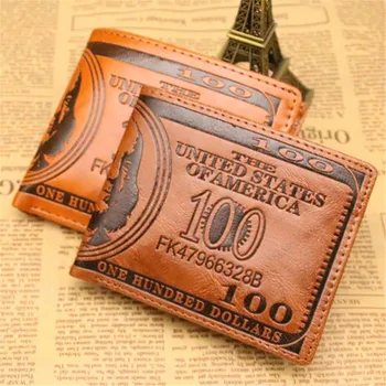 Dihope Meeste Rahakotid 100 USA Dollari Muster Rahakott Meeste Nahast Rahakott Kaardi Omaniku Foto Mood Suure Mahutavusega Rahakott