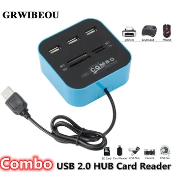 Grwibeou 3 liidest, USB Hub 2.0 Combo Mikro-Kaardi Lugeja, SD/TF) ja USB-Jaoturit Hub-USB 2.0 Combo Kõik-Ühes PC-Arvuti Lisaseadmed