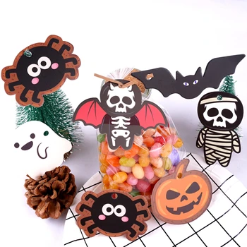 Halloween Jõupaber Rippuvad Sildid Kõrvits Ghost Bat Käsitöö Paber Etiketid Happy Halloween DIY Kingituste Pakkimise Suppl 50tk