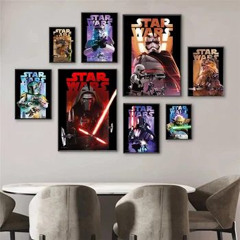 Isekleepuvad Seina Kleebis Star Wars Disney Filmi Plakat ja Print Cuadros Seina Art Pilt Kid ' s Room Kodu Kaunistamiseks