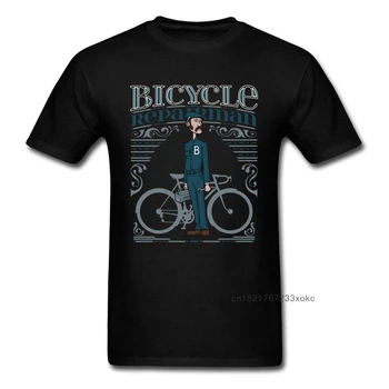 Jalgratta Remondimees T-Särgid Retro Tshirt Meeste Must T-särk Kirjaga Trükitud Riided Biker Rider Tops Tees Puuvilla Riided Pluss Suurus