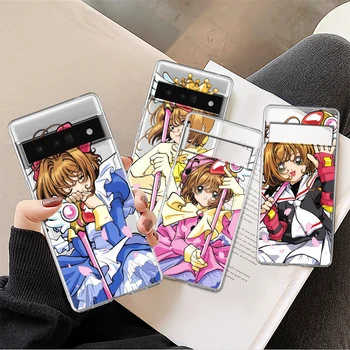 Kaardi Vangistaja Sakura Anime Google Pixel 8 7 6 Pro 6a 5 5 4 4 a XL 5G Läbipaistva Telefoni Juhul Katab Kest