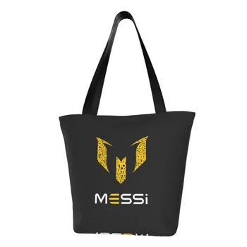 Korduvkasutatavad Messis Jalgpall Ostukott Naiste Õla Lõuend Kott Pestav Toidukaubad Shopper Kotid