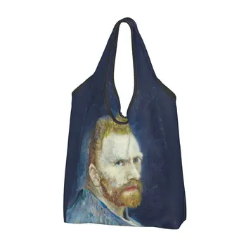 Korduvkasutatavad Vincent Van Gogh - Self Portrait ostukott Toiduaineid Kokkupandav Toidukaubakotte Kotid Pestav Suur Tassima Kotid