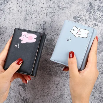 Korea versioon väike rahakott naistele on kolm korda lühikese prindi armas lihtne õpilane multi-kaardi null rahakott cartoon naiste rahakott