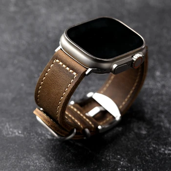 Käsitsi valmistatud Nahast Watchband Vintage Paksenenud Mudelid Iwatch Apple Vaadata Ultra Rihm 9 7 8SE 49 45MM Meeste Käevõru 24MM Szie