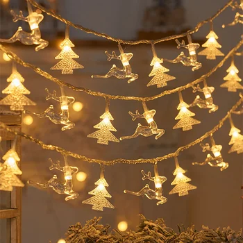 LED Jõulud Valgus String Lumehelves Põder Christmas Tree Light String Star Atmosfääri Kaunistamiseks Väike-Värvikas Tuli Vilkuv
