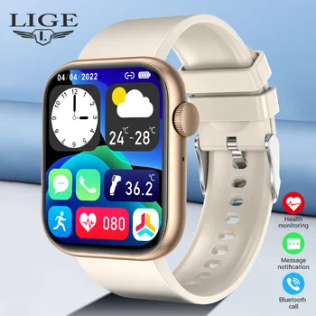 LIGE 2023 Uus Naiste Pöörlevad Võti Smart Watch 1.85-tolline Bluetooth Kõne Smartwatch Meeste kehatemperatuur Toetust 100+ Sport IOS