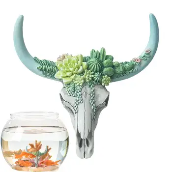 Lehm Kolju Pea Seinal Rippuvad Dekoratsioonid, Kaunistused 3D-Loomade Eluslooduse Sarved Skulptuur Kujukeste Käsitöö jaoks elutuba Decor