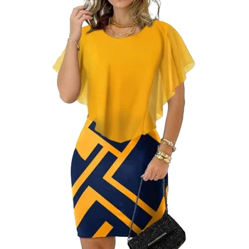 Mood Elegantne Sifonki Kleit Retro ümber Kaela Trükitud Värvi Slim Fit Kleit Puhkus Sünnipäeva Kingitus