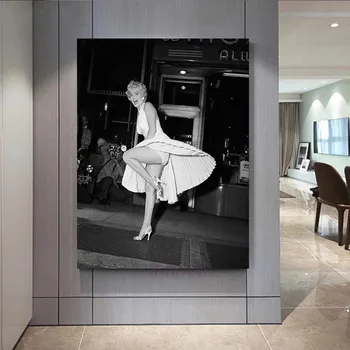 Must ja Valge Marilyn Monroe Plakatid ja Pildid Kaasaegseid Põhjamaade Lõuend Seina Maali Kunst Pildid elutuba Home Decor