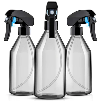 Plastic Spray Pudelid Puhastus Lahendusi,10OZ Korduvkasutatavad Tühi Konteiner Vastupidav Musta Vallandada Prits, 9Pack