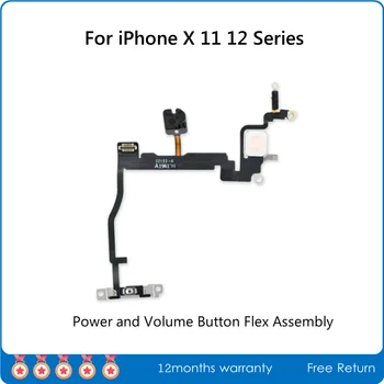 Power ja Volume Nuppu Flex Kaabli paigaldus iPhone X XS XR 12mini 11 Pro Max Asendamine