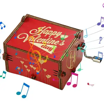 Punane Muusika Box Punane Antiikmööbel Puidust Graveeritud Kingitus Väljavalitu Ainulaadne Kingitus Väljavalitu Poiss, Tüdruk, Mees, Naine Jõulud