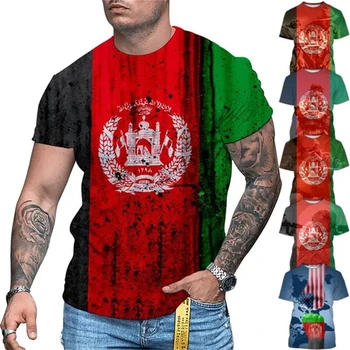 Suvel Uus Stiil Afganistani Lipp 3D Trükkimine T-särk Meeste Ja Naiste Riideid O Kaela Lühikese Varrukaga Topid Streetwear T-Särk Tee