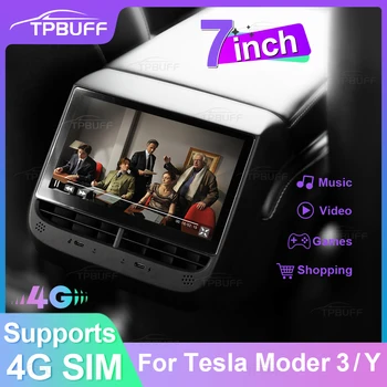 TPBUFF 7.0 tolli tagumine ekraan Tesla Model 3 Y Meelelahutus Ekraani Traadita CarPlay-ja kliimaseadmete kontroll