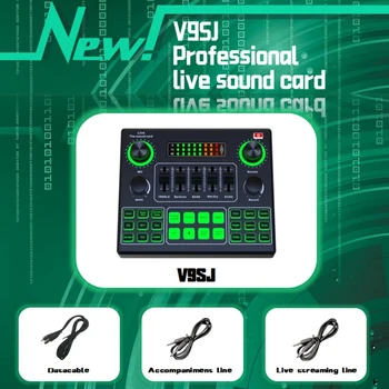 TÕUSU-V9SJ helikaart Väline Audio Mikser Live helikaardi Voice Changer Mixing Console Telefon Arvuti Pühendatud
