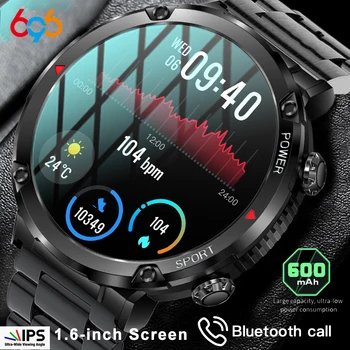 Uus Smart Watch Meeste Sõjalise Väljas Sport Smartwatch Meeste Sinine Hammas Kõne Kell 1.6 Tolline 600MAh Aku IP68 Veekindel Kellad