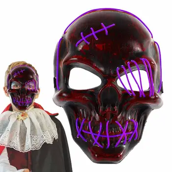 pool maski led luminous mask armi one-eyed piraat mask õudus külm valgus varjata pool maski Kostüümid süttib LED Hõlmab Kerge